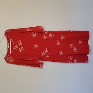 Boden red bird dress 6L